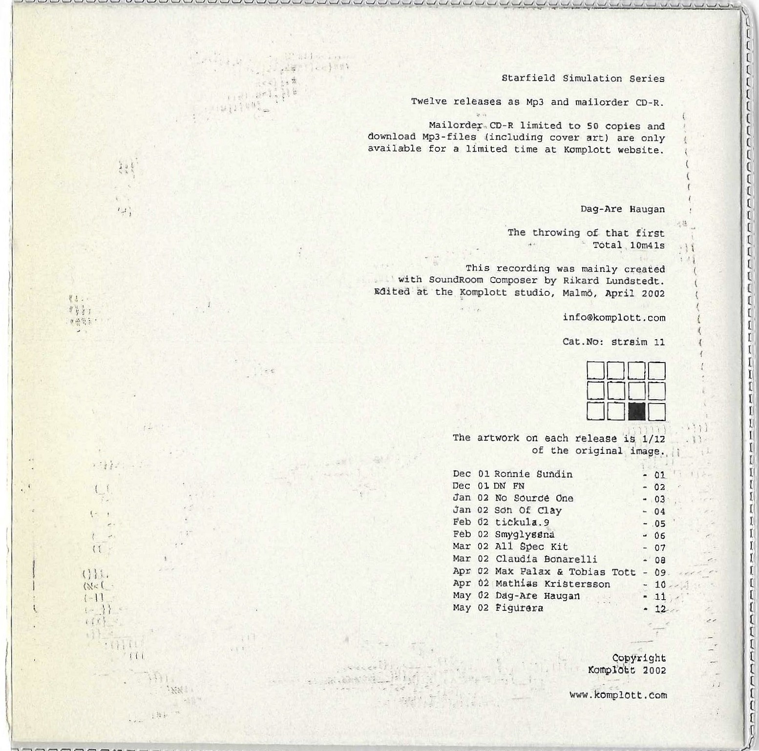 Dag-Are Haugan strsim11 - cdr backside